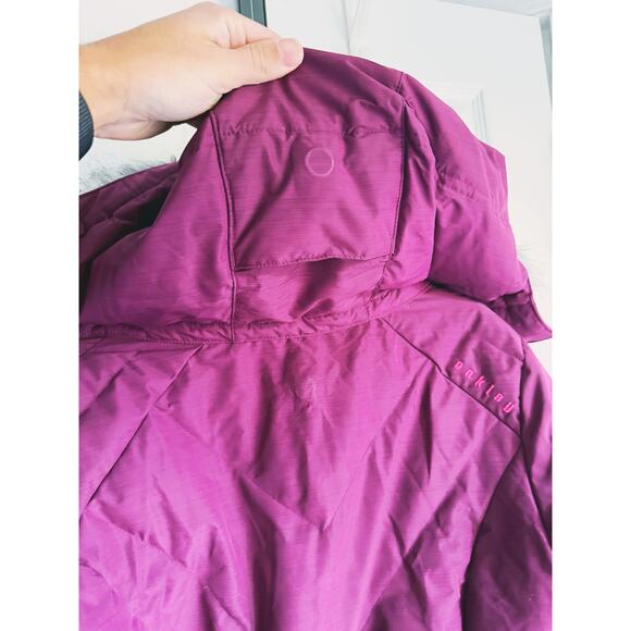Oakley Full Zip Snowboarding Parka Fur Hood Ski Coat Medium Pink - Picture 4 of 12